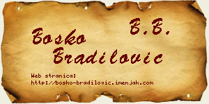 Boško Bradilović vizit kartica